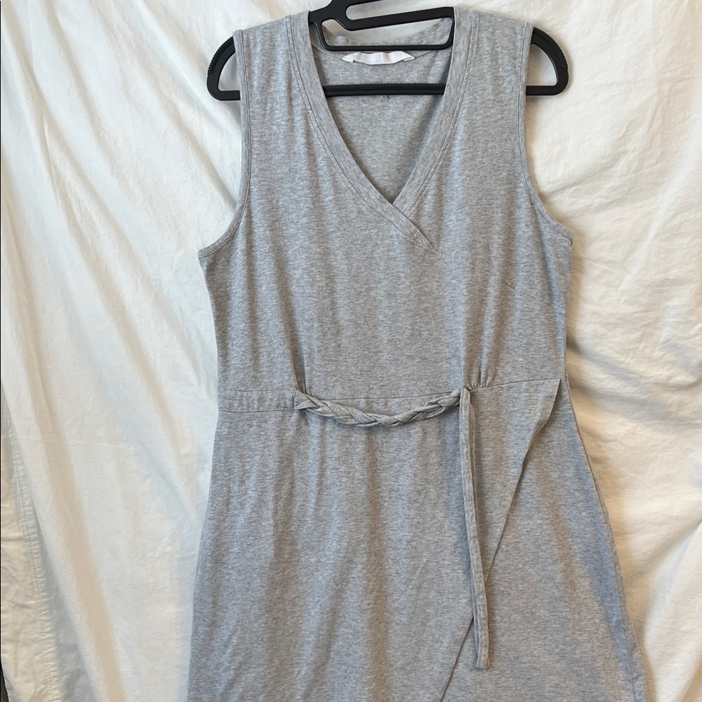 Athleta Heather Gray Sleeveless Cotton Knit Dress Size Large Tall (LT)